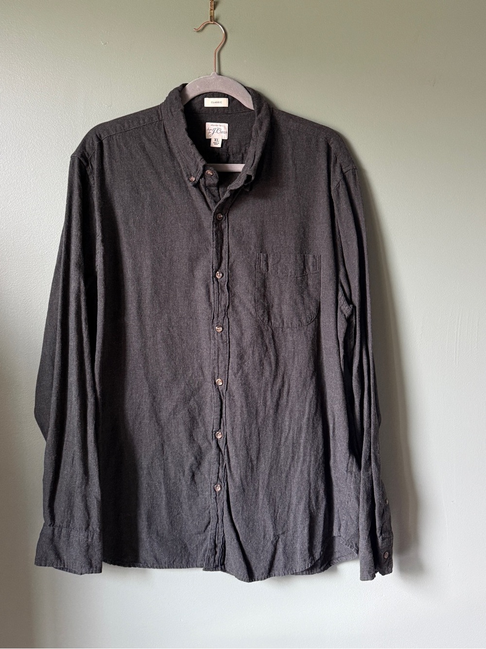 J. Crew - Brushed Twill Button-Down Shirt - Charcoal - Size XL